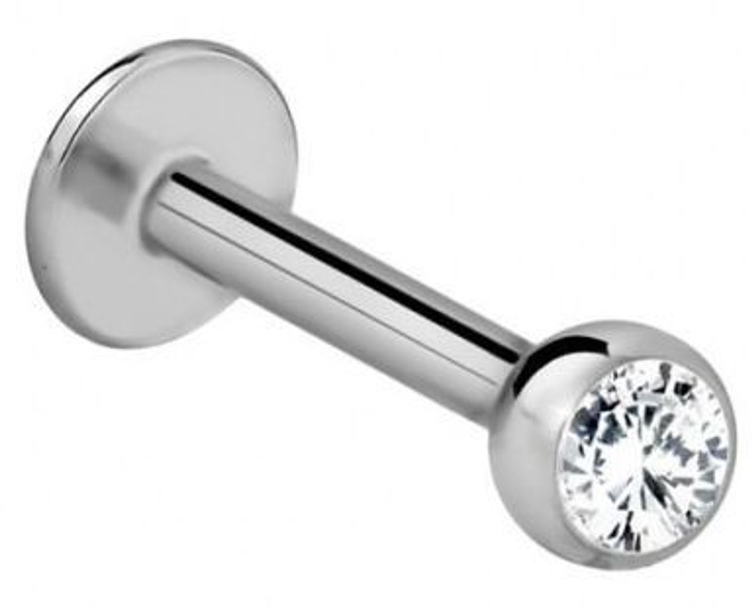 Tytanowy labret z kulką i kryształkiem DIA-PW406 A2S – srebrny kolczyk do ucha.jpg